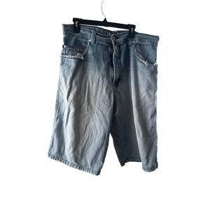 Southpole Mens Baggy Denim Shorts Light Wash Blue Y2K Streetwear Size 36
